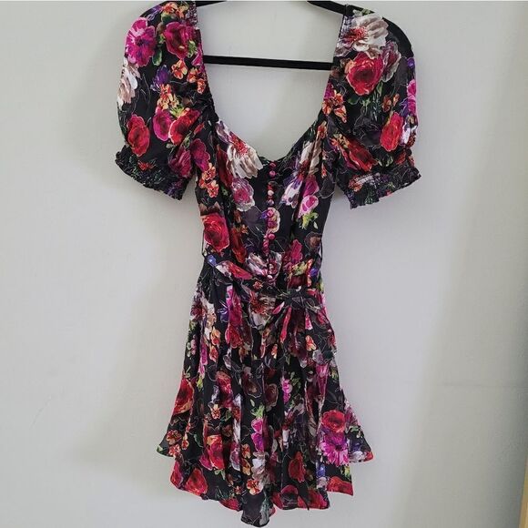 Alice + Olivia Mina puff sleeve mini dress size 4 - Picture 3 of 16